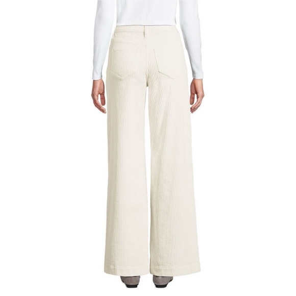 Lands End NWOT SIZE 6 Ivory val wide wale corduroy WIDE LEG HIGHRISE Jeans - Picture 2 of 13